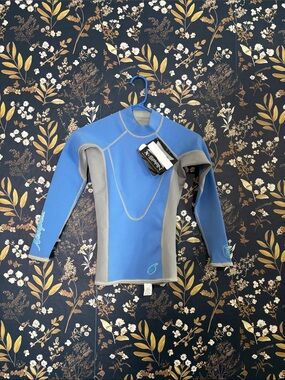 Kids Blue & Gray Rash Guard Swim Top - XSPAN